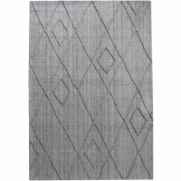 Denbigh Hand Woven Pit Loom Natural And Grey Pattern 160x230cm Wool Rug