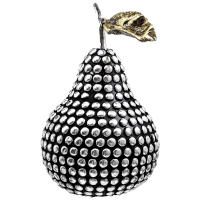 Silver Studded Pear Ornament