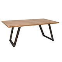 Industrial Style Wood And Metal Fixed Top Rectangular Kitchen Dining Table 75 x 140cm