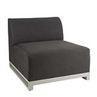 Dark Grey Fabric Upholstered Outdoor Living Garden Middle Section for Corner Modular Sofa