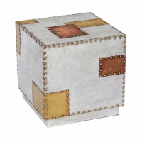 Industrial Aluminium With Copper Patchwork Box Stool