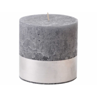 Libra Dark Grey Rustica Pillar Candle 10x10cm
