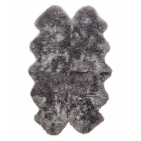 Origins Modern Hand Finished Genuine Sheepskin Single Rug in Grey Quad 105x160cm