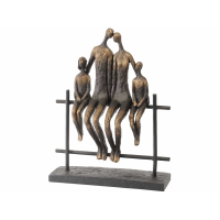 Duxford Fence Family Of Four Sculpture in Antique Bronze Finish