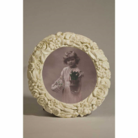 White Clay Paint Round Photo Frame