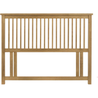 Light Oak 4ft6 Double Divan Bed Headboard Solid Wood 135cm Wide
