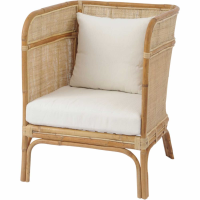 Toba Natural Rattan Conservatory Occasional Chair With High Wrap Round Back