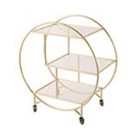 Value Logan Gold Trolley With Glass Shelves