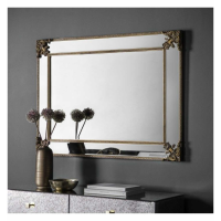 Traditional Rectangular Wall Mirror Rustic Gold Baroque Frame