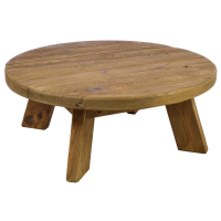 Fair Isle Reclaimed Pine Round Low Coffee Table on Solid Angled Legs 90cm Diameter