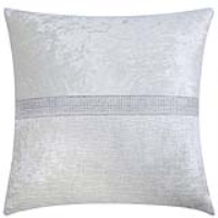 Unfilled White With Centre Diamante Stripe Cushion