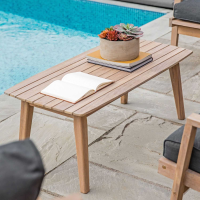 Natural Hard Wood Outdoor Garden Coffee Table 100cm Wide x 50cm