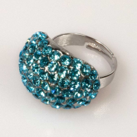 Oval Shaped Ring Aqua Marine