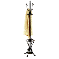 Modern Multi Functional Wall Mounted Metal Coat Rack in Black 190x38cm