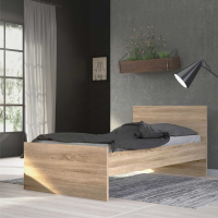Single Bed 3ft 90x190 Wooden in Modern Jackson Hickory Oak Finish