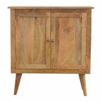 2 Door Cabinet in Solid Mango Wood With a Natural Oak Look Finish