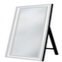 Modern White Mirrored Glass Floorstanding Mirror