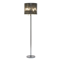 Modern Chrome Floor Lamp With Clear Shade