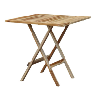 Natural Wood T Square Folding Outdoor Garden Bistro Table X Cross Base