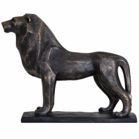 Cubist Resin Lion Sculpture