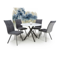 Avesta White and 4 Ariel Dark Grey Dining Set