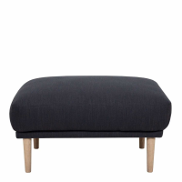 Modern Dark Grey Fabric Upholstery Footstool on Oak Legs