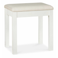 Atlanta Two Tone White Painted Bedroom Dressing Table Stool Sand Fabric Upholstery 46 x 44cm
