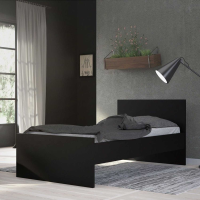 Modern Matt Black Painted PEFC Wood 3ft Single Bed Frame 90cm x 190cm