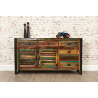 Rustic Recycled Large Sideboard Reclaimed Painted Boat Wood Industrial Urban Chic Style