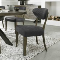 Ellipse Fumed Oak Dark Grey Fabric Upholstered Kitchen Dining Room Chair