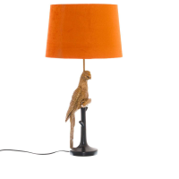 Percy The Parrot Gold And Black Lamp With Burnt Orange Shade