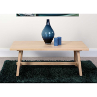 Bergen Modern Oak Wood Stone Washed Finish Living Room Coffee Table 90 x 80cm