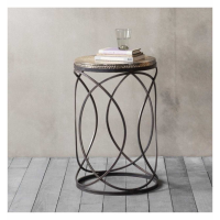 Kimba Iron Intricate Gold Finish Top Living Room Round Side End Table 60x40cm