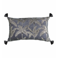 Tassel Metallic Cushion Grey
