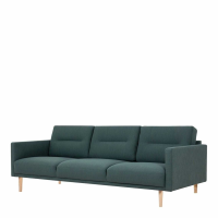 Modern Dark Green Fabric Upholstery 3 Seater Sofa With Light Oak Legs 79x210cm