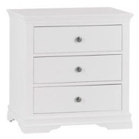 Pair of Large Wide White Painted Bedside Chests of 3 Drawers 75 x 75cm