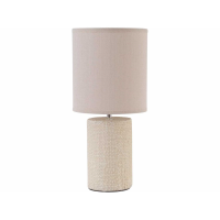 Small Cream Textured Porcelain Table Lamp With Shade E14 40W