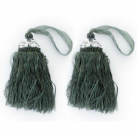 Green Tassle With Crystal Pair