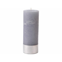 Libra Light Grey Rustica Pillar Candle 7x19cm