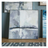 Modern City Skyline Canvas Print Framed Wall Art Picture Square Pewter Frame 102.5cm