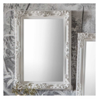 Large Antique Shabby Chic White Painted Wall Mirror 114.5 x 83cm