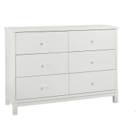 Large Wide Modern Chest Of 6 Drawers White Painted 120cm Wide 85cm High
