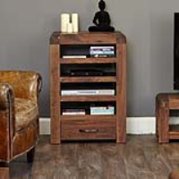 Shiro Walnut Satin Lacquered Wooden Entertainment Unit Ancillary Cabinet
