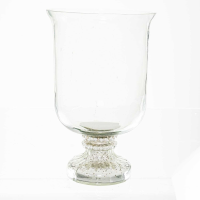 Silver Bead Large Hurricane Lamp