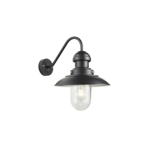 Black Hereford Outdoor 1 Wall Light Black Large