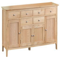 Modern Large Wide Light Oak Sideboard 4 Doors 6 Drawers Scandi Style