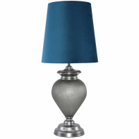 Matte Black Regal Lamp With Marine Green Shade