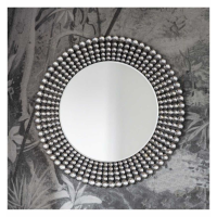 Modern Silver Finished Metal Frame Round Bedroom Wall Mirror 90 x 90cm