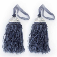 Blue Tassel With Crystal Pair