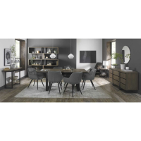 Tivoli Weathered Oak 6 to 8 Seater Dining Table And 6 Dali Grey Velvet Fabric Chairs Dining Set